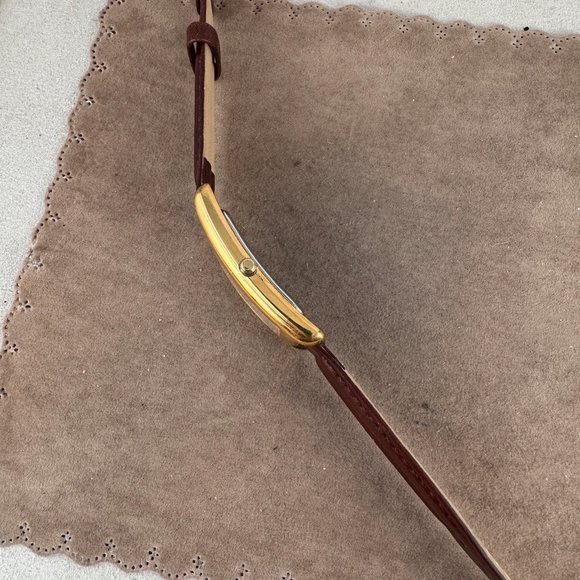 Vintage Movado Esquire Sculptured Tank with Curvature Case White Enamel Dial - Picture 6 of 12